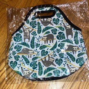 NEOPRENE Sloth Print Lunch Bag NWT